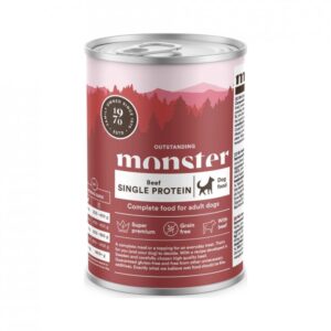 Monster Dog Adult single protein Beef can