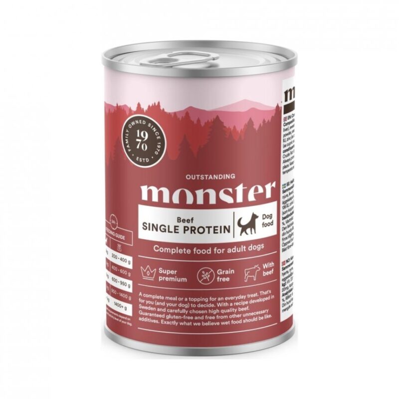 Monster Adult Dog Single Beef can 400g