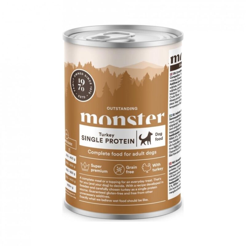 Monster Adult Dog Single Turkey can 400g