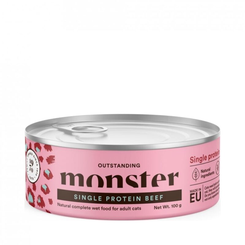 Monster Cat Adult Single Beef can 100g