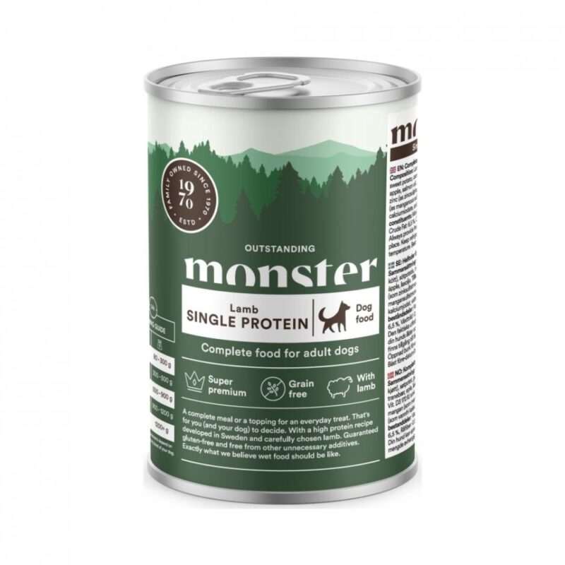 Monster Adult Dog  Single Lamb can 400g