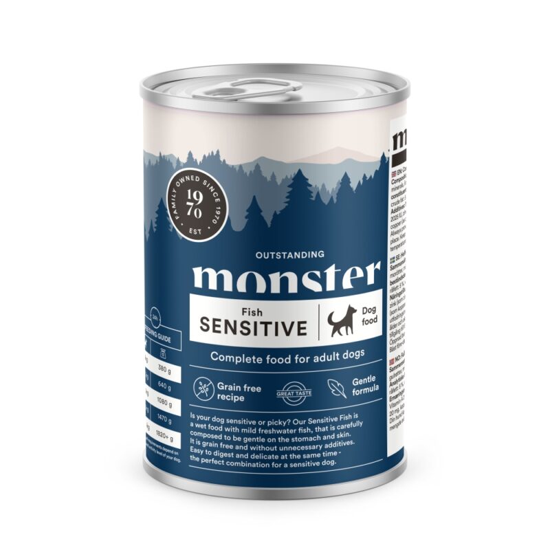 Monster Adult Dog Sensitive Fish can 400g