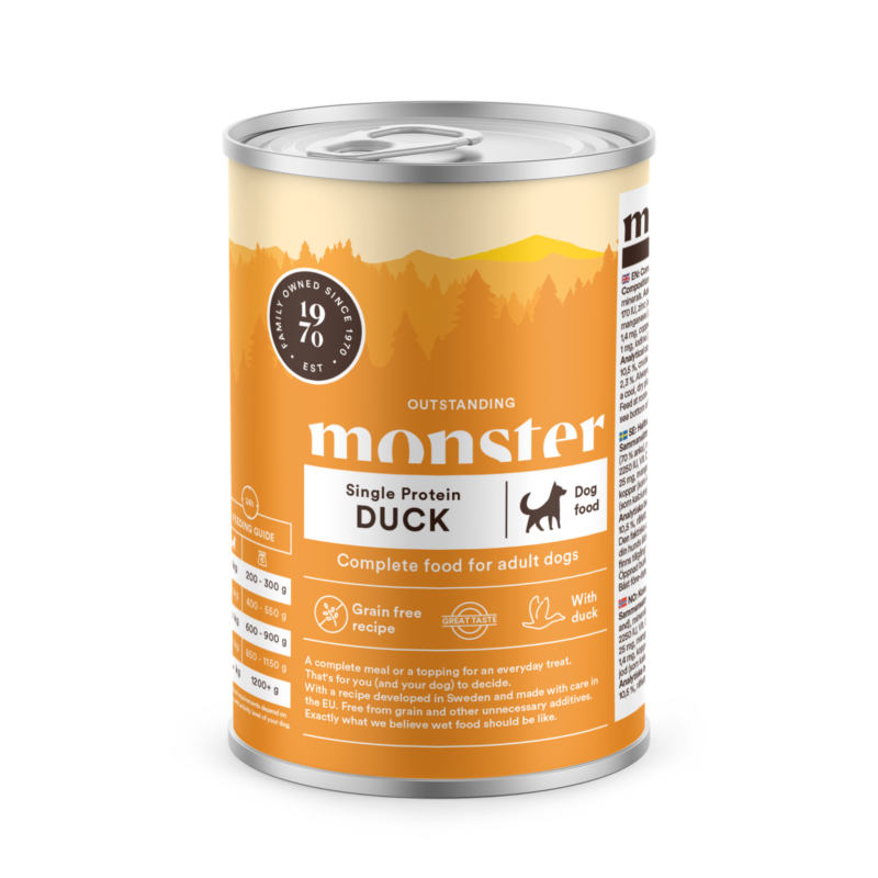 Monster Adult Dog Single Duck can 400g
