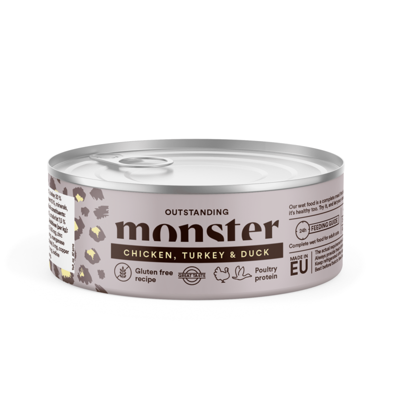 Monster Cat Adult Multiprotein Chicken/Turkey/Duck can 100g