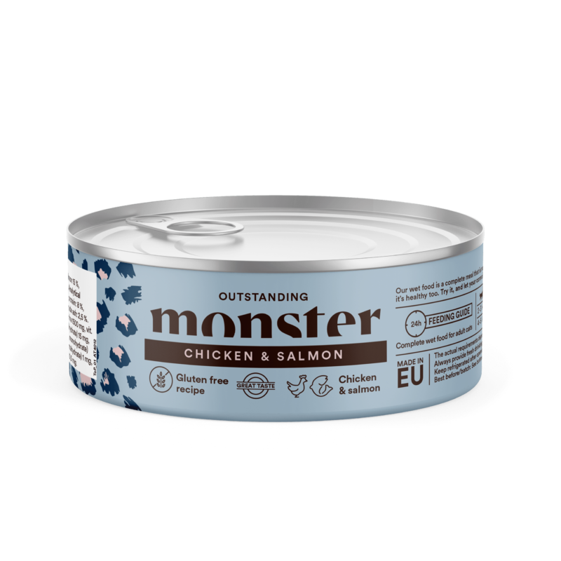 Monster Cat Adult Multiprotein Chicken/Salmon can 100g