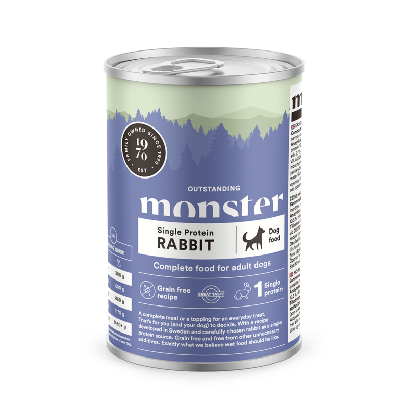 Monster Adult Dog Single Rabbit can 400g