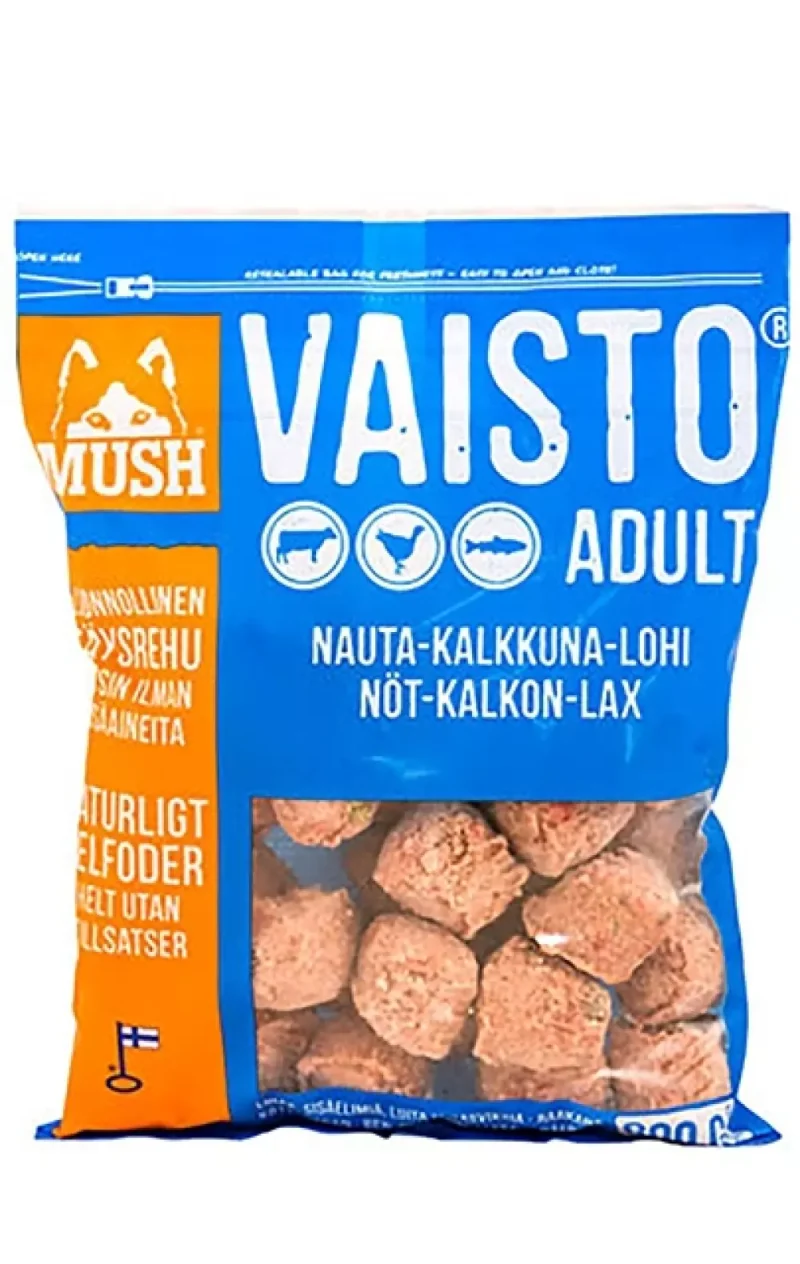 MUSH Vaisto Blå okse-kalkun-laks-måltid 800g