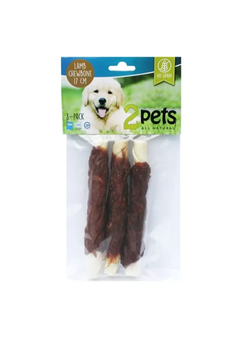 2pets tyggepinner m/ lam 17cm, 3-pack