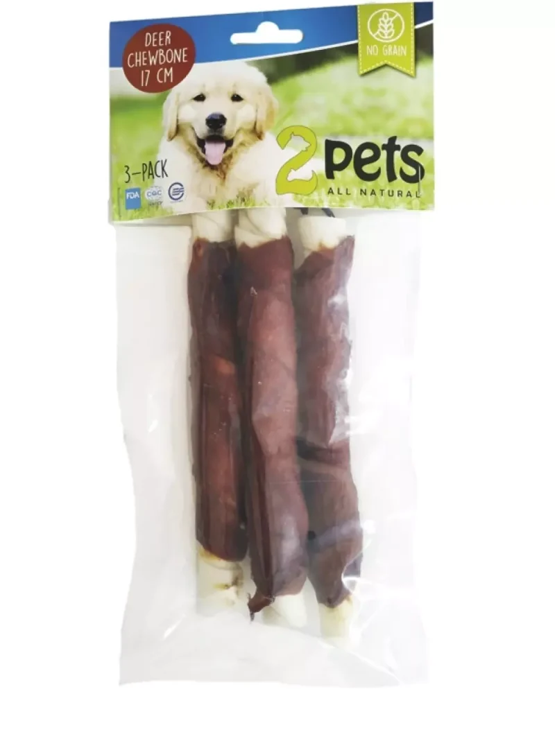 2pets tyggepinner med hjort 17cm 3pk