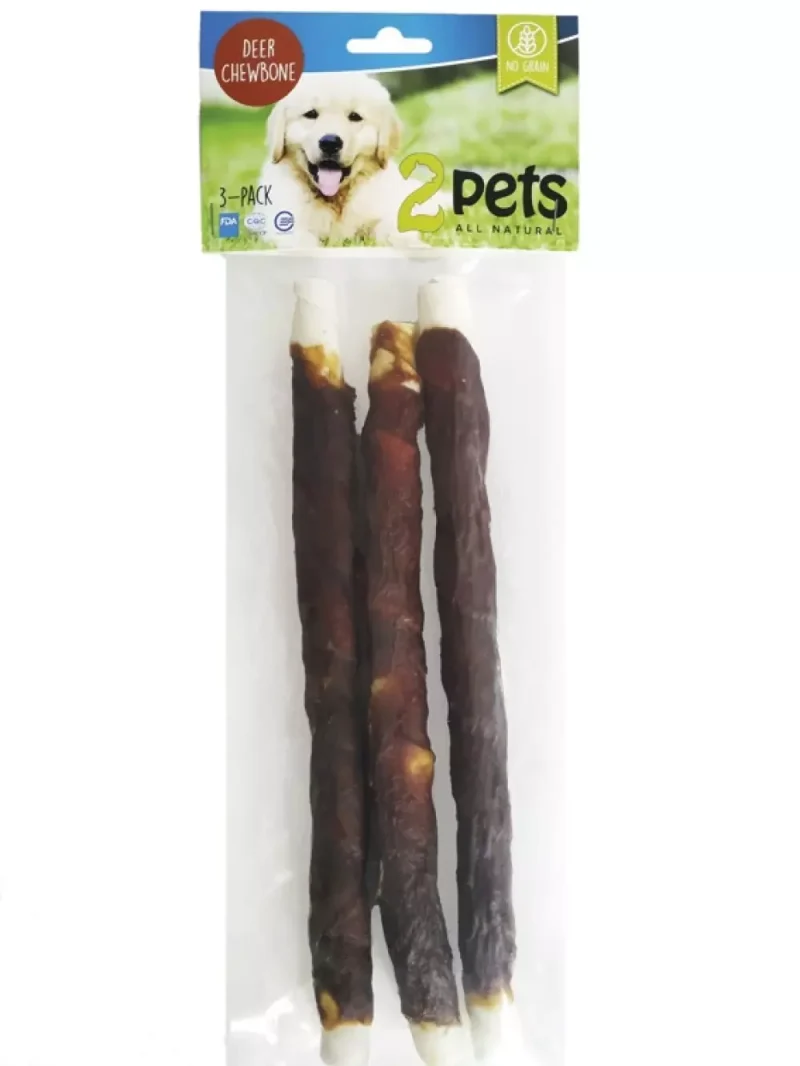 2pets tyggepinner med hjort 28cm 3pk