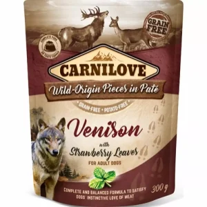 Carnilove pouch pate Venison with strawberryleaves