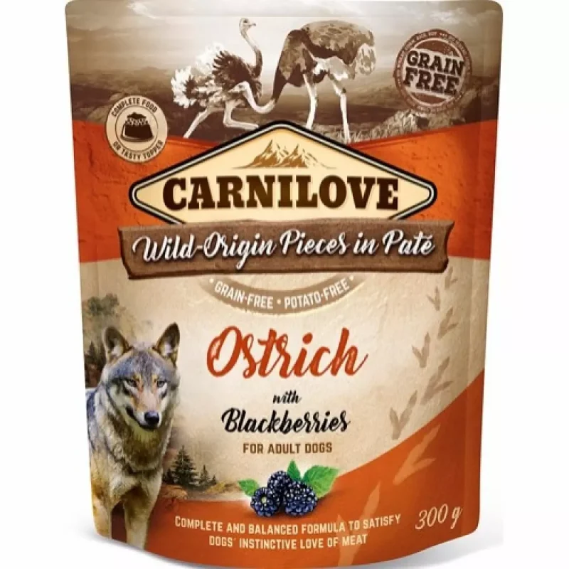 Carnilove pouch pate Ostrich with blackberries