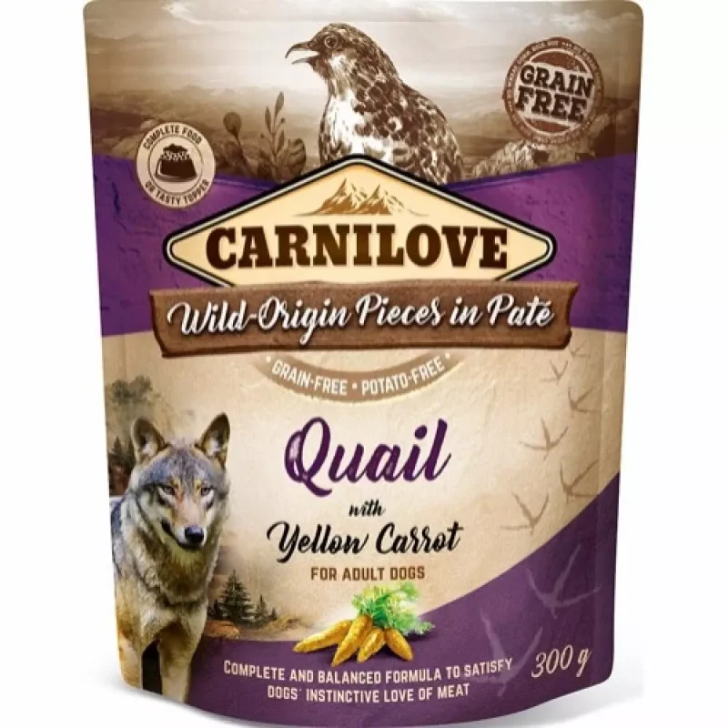 Carnilove pouch pate Quail with yellow carrot