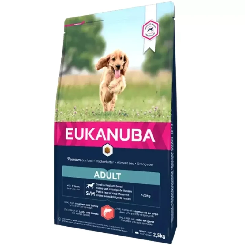 Eukanuba Adult Small/Medium Breed Laks & Bygg