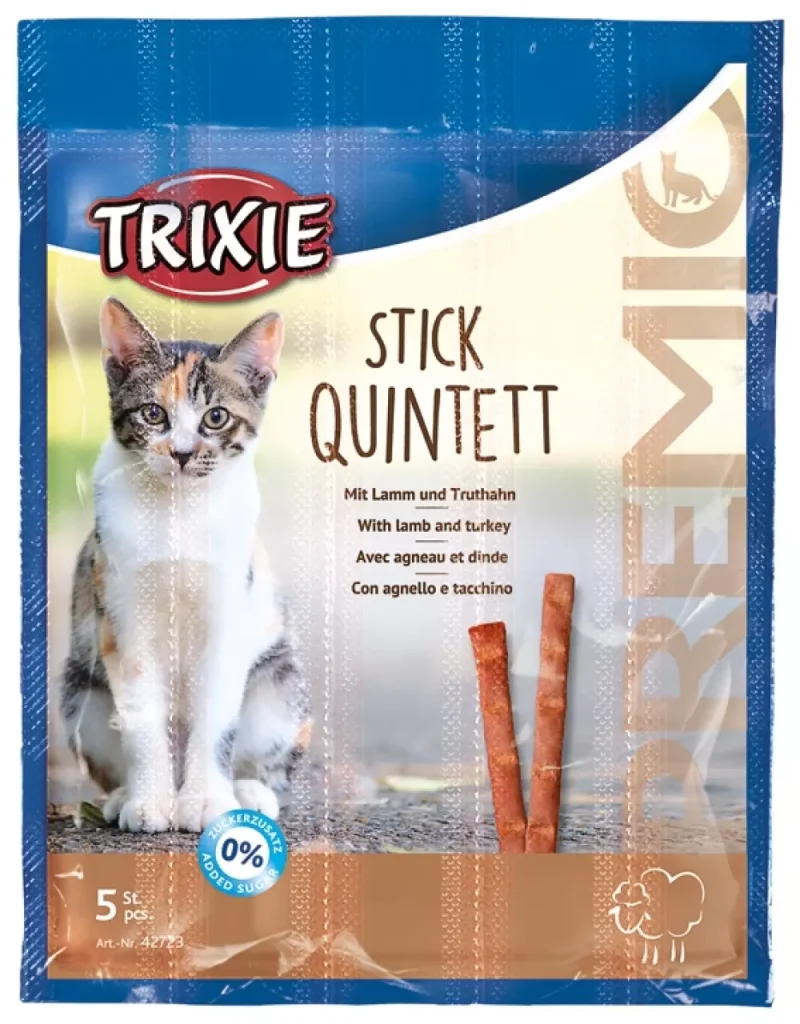 Premio Quintett-sticks til katt med lam/kalkun