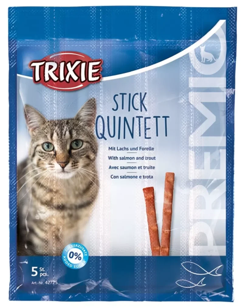 Premio Quintett-sticks til katt med laks/ørret