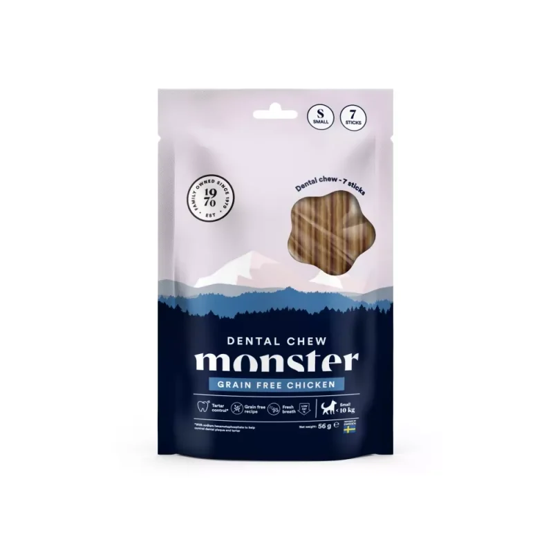 Monster Dental Chew Grain Free Chicken Small weekpack