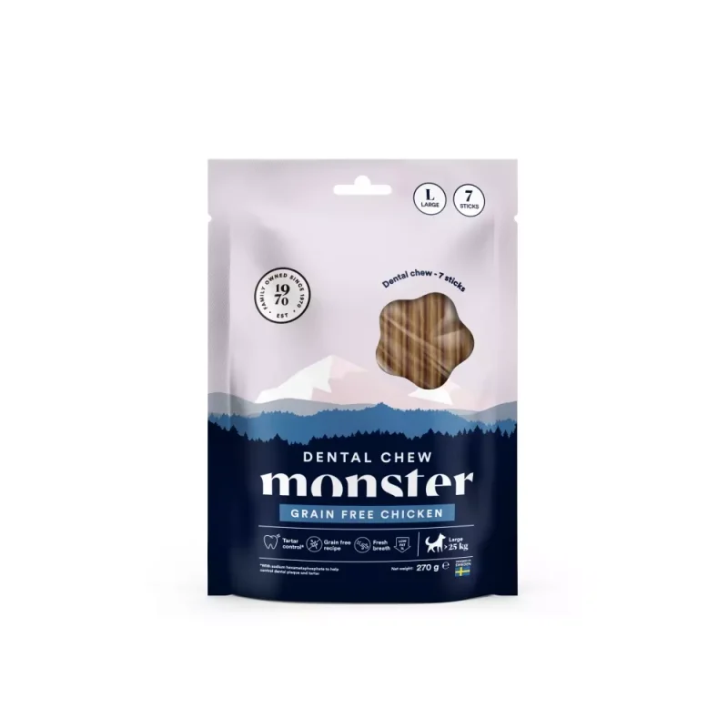 Monster Dental Chew Grain Free Chicken Large Weekpack