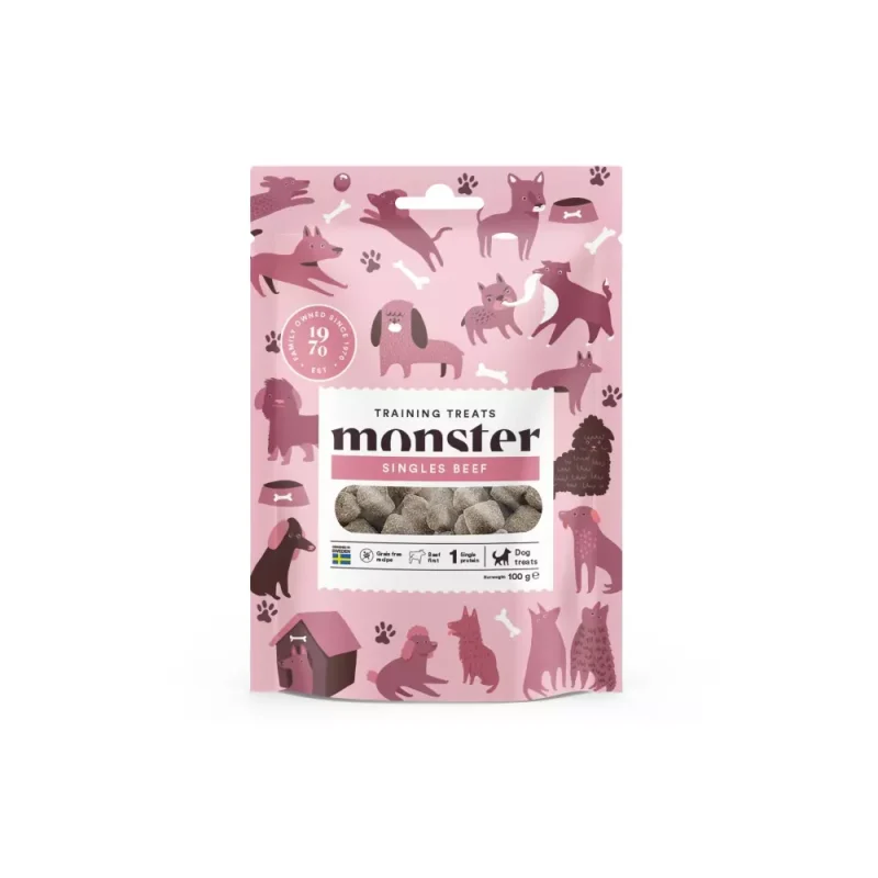 Pose med Monster Dog Training Treats Beef