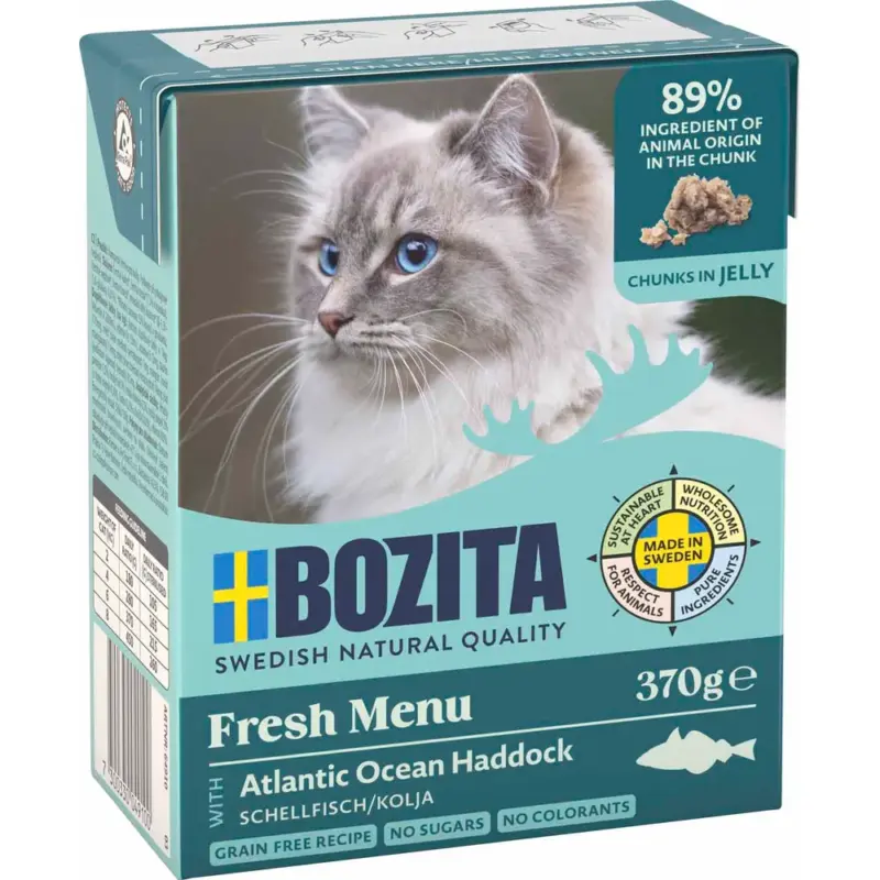 Bozita kattemat biter i gele kolje 370g