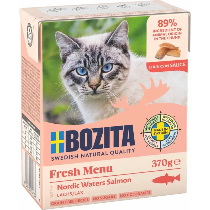 Bozita katt biter i saus Laks 370g