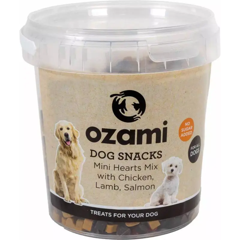 Hundegodbiter Mini Hearts 500g Ozami
