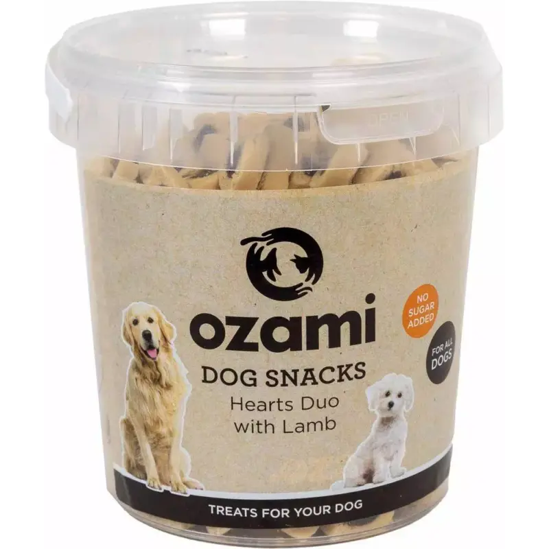 Hundegodbiter Hearts Duo Lamb 500g Ozami