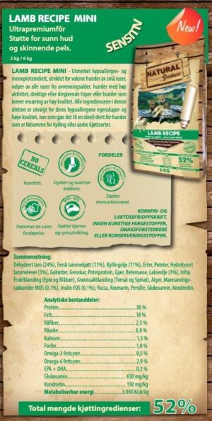 Natural Greatness Rabbit Mini Recipe bakside produktsekk Natural Greatness Rabbit Mini Recipe – Light & Fit