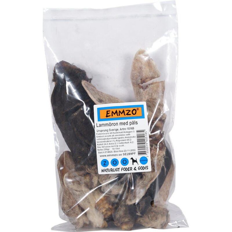 Lammeører m/ pels 250 g