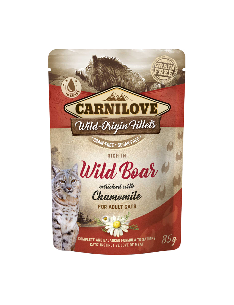 Carnilove cat pouch Wild boar with Chamomile
