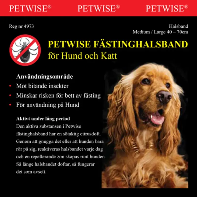Petwise flåtthalsbånd medium og stor hund