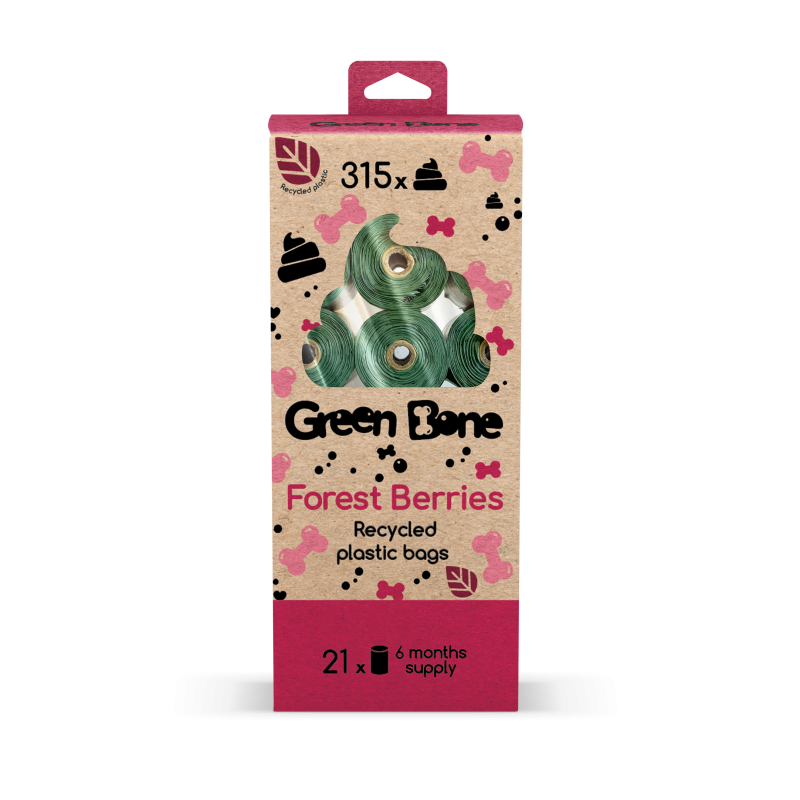 Green Bone Forest Berries Hundeposer 21pk